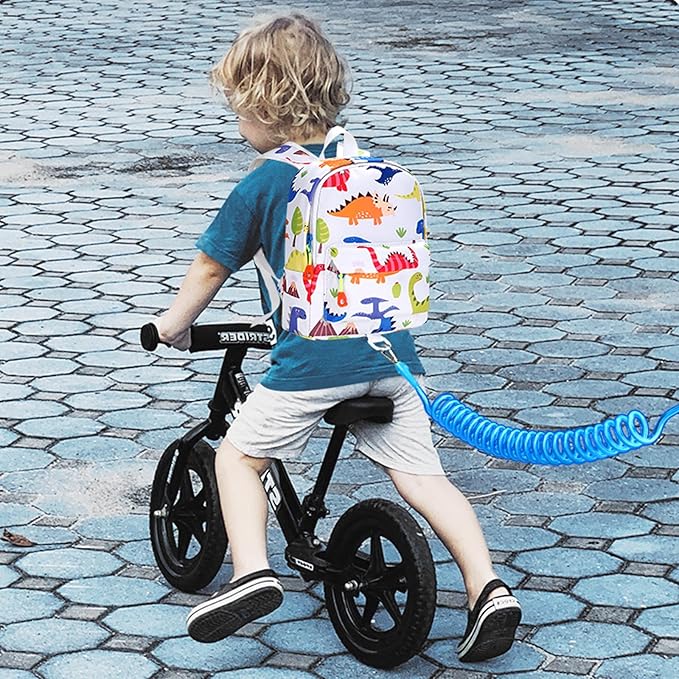 Accmor Toddler Backpack Leash, Cute Baby Backpacks with Anti Lost Wrist Link, Mini Kids Backpack Harness Leash for Outdoor Travel, Adorable Dinosaur Child Backpack Tether Rope for Boys 1-3-CubbioJoy