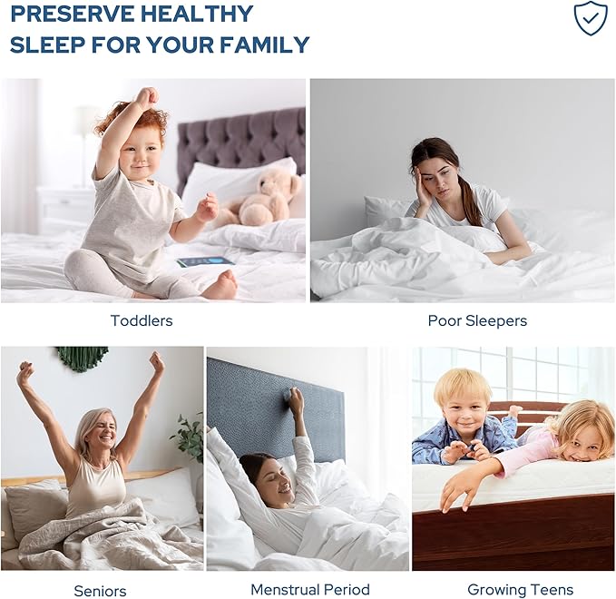 BEDLORE 2 Pack Waterproof Mattress Protector, Twin XL Size Mattress Pad with Deep Pocket Fitted Up to 6-15 inches, Soft Noiseless Single Bed Mattress Cover for Bedroom (White)-CubbioJoy