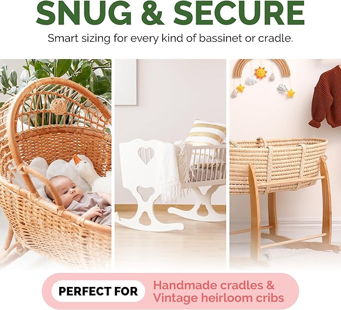 Cradle Baby Mattress and Bassinet Mattress 18x32 – 2-Inch Firm Foam Baby Bed with Waterproof Vinyl Cover – Non-Toxic Hypoallergenic Cushion Pad Replacement for Infant Bed (Multiple Standard Sizes)-CubbioJoy