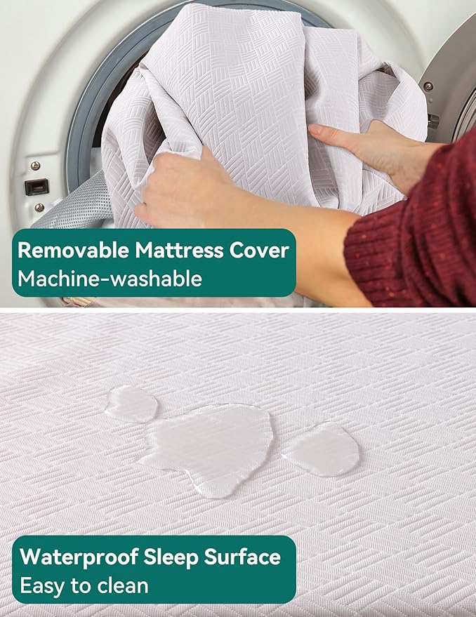 BABELIO Crib Mattress Memory Foam Toddler Mattress 2-Stage Standard Size Baby Mattress with Removable Waterproof Cover Grey-CubbioJoy