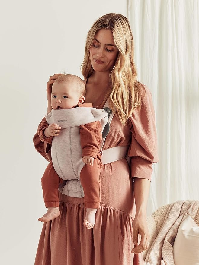 BabyBjörn Baby Carrier Mini, 3D Jersey, Light Beige | Newborn Carrier (7-25 lbs), Ergonomic, Easy-to-Use-CubbioJoy