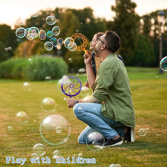 Big Bubble Wands Set, 14pcs Random Color Plastic Giant Bubble Wands Bubble Maker Kids Summer Toy for Outdoor Activities-CubbioJoy