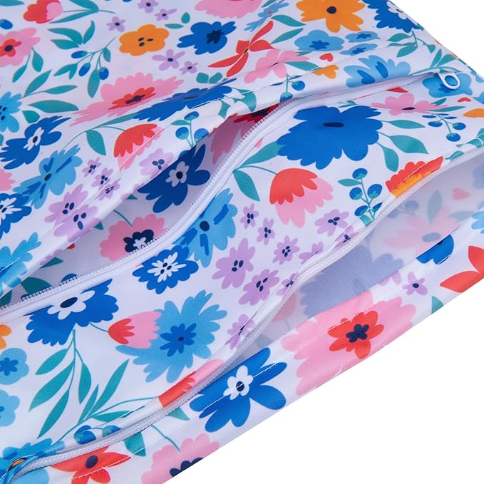 ALVABABY 2pcs Cloth Diaper Wet Dry Bags Waterproof Reusable with Two Zippered Pockets Travel Beach Pool Daycare Soiled Baby Items Yoga Gym Bag for Swimsuits or Wet Clothes LX-YX8688-CubbioJoy