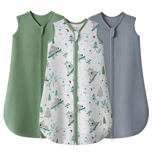 JELLYMONI Baby Sleep Sack 18-24 Months 100% Cotton Wearable Blanket, 0.5 TOG Soft Lightweight Toddler Sleeping Sack 3 Pack 2-Way Zipper Newborn Sleep Sacks-CubbioJoy