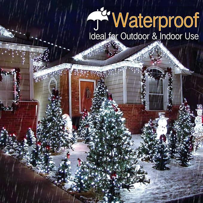 Brizled Cool White Christmas Lights, 33ft 100 LED Christmas Tree Lights, 5mm Wide Angle Xmas Light, Connectable 120V UL Certified Xmas Light String for Tree Party Wedding Home Indoor Outdoor Decor-CubbioJoy