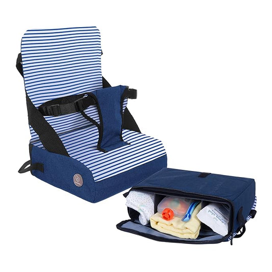 Dreambaby Grab ‘N Go Travel Booster Seat – Portable Toddler High Chair for Dining (6M-5Y) with Storage & Shoulder Strap-CubbioJoy