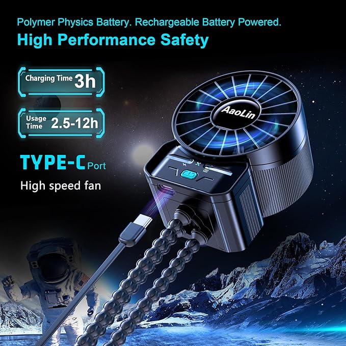 2 Pack Multifunctional Portable Stroller Fan 4 Speed 6600rpm High Speed Usb Rechargeable Personal Mini Handheld Fan Extended Tripod For Desktop Winding Kids Bed Treadmill Bike Golf Cart Outdoor Travel-CubbioJoy