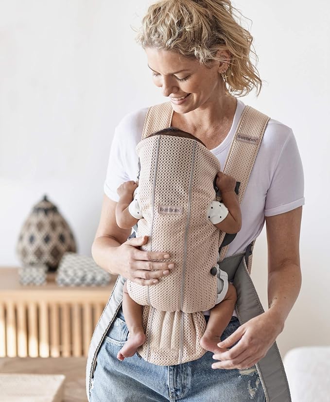 BabyBjörn Baby Carrier Mini, 3D mesh, Pearly Pink-CubbioJoy