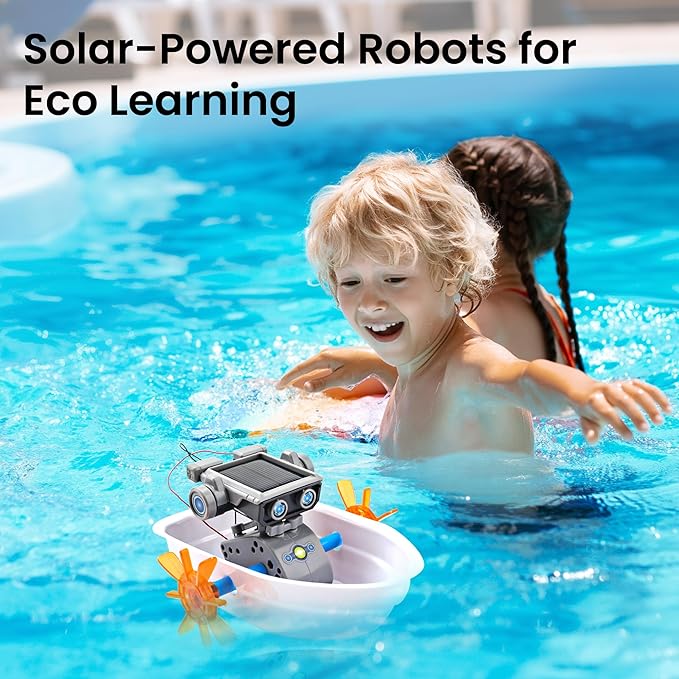 AOHU Solar Robot Building Kit STEM Gift for Boys Aged 8-13, DIY 15-in-1 Educational Science Building Toy, Solar or Battery Powered Robotic Set for Children Birthday with 212 Pieces-CubbioJoy