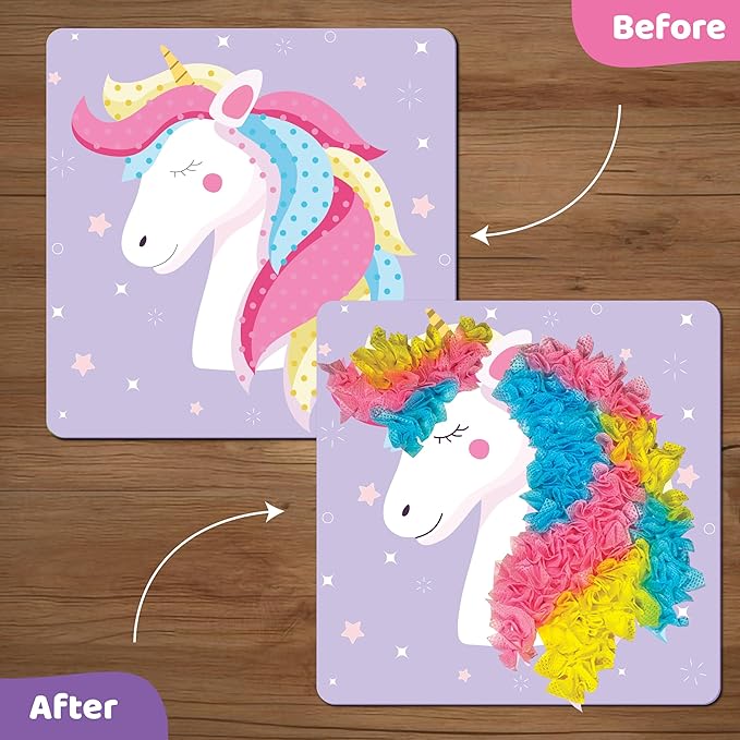 jackinthebox Poke Poke Art – Magical Theme, Mess-Free Fabric Art and Craft, Flower Pressing Kits, Gift for Kids, Girl Gifts, DIY Activity Boy Gift, Toys for Girls and Boys Ages 4 5 6 7 8-CubbioJoy