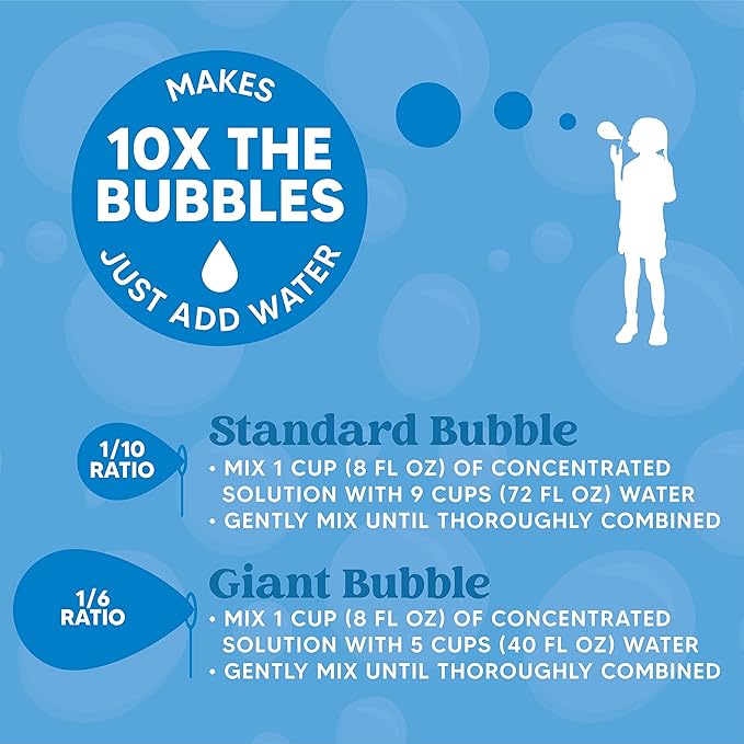 JOYIN 32 OZ Concentrated Bubble Solution for Bubble Machines (Up to 2.5 Gallons), Concentrated Solution Refills for Machine, Wands, Blower, Easter, Kids, Parties-CubbioJoy