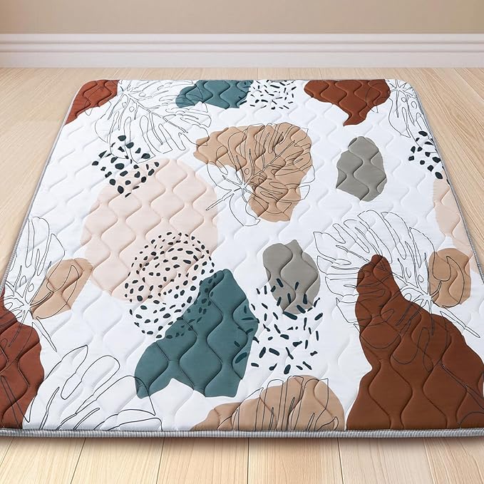 Baby Play Mat - Thicken 71x59 Inch Soft Foam Crawling Mat for Playpen & Floor, Non-Slip Waterproof Activity Playmats for Infants & Toddlers, Portable Foldable & Machine Washable, Boho Design-CubbioJoy