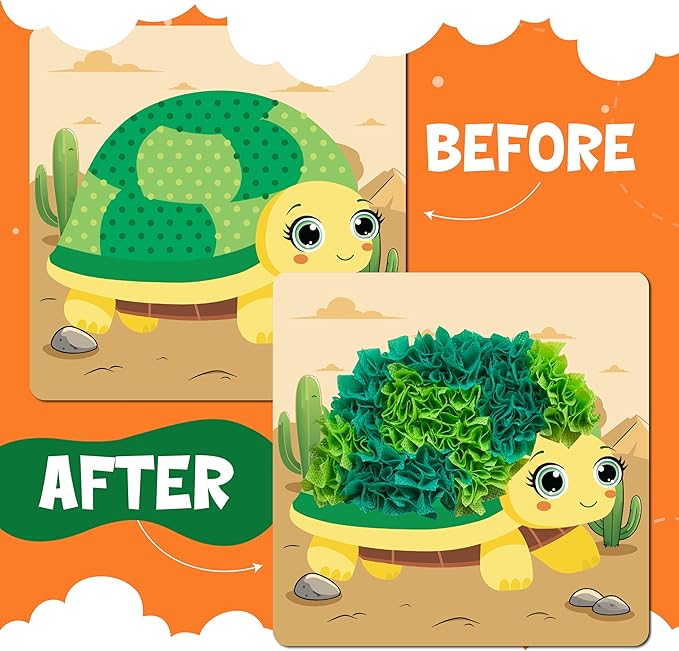 jackinthebox Poke Poke Art – Animals Theme, Mess-Free Fabric Art and Craft, Flower Pressing Kits, Gift for Kids, Girl Gifts, Boy Gift, Toys for Girls and Boys Ages 4 5 6 7 8-CubbioJoy