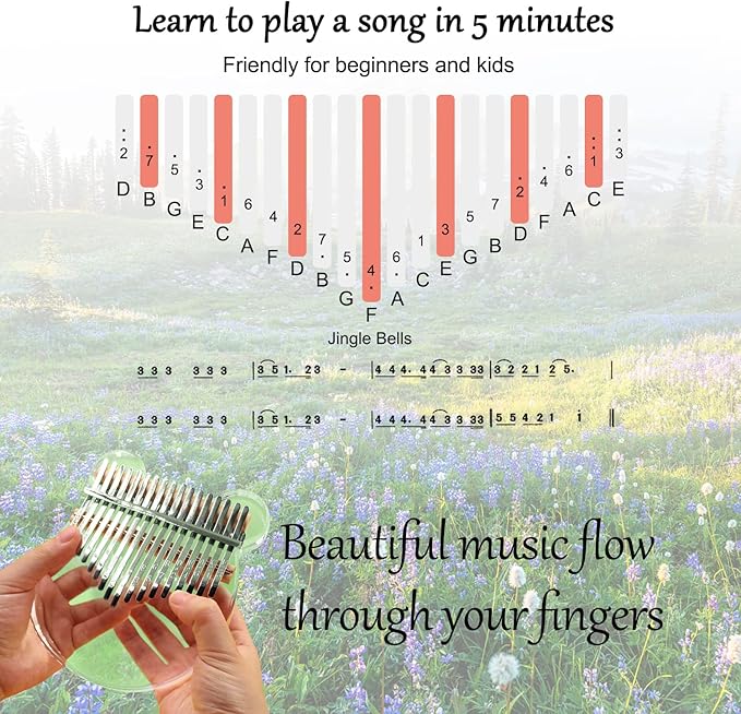 Acrylic Kalimba Thumb Piano,YUNDIE Portable 17 Keys Mbira Crystal Finger Piano, Musical Instruments Birthday Gift for Kid Adult Beginners Professional(Clear) (17 Keys)-CubbioJoy