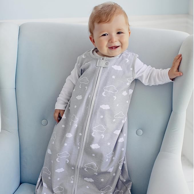 Baby Sleep Sack 1.0 TOG, Organic Cotton Baby Wearable Blanket with Two-Way Zipper, Swaddle Transition Baby Sleeping Bag, All-Season Sleep Sack for Newborn Infant Toddler Boy Girl, 24-48 Months, 1-Pack-CubbioJoy