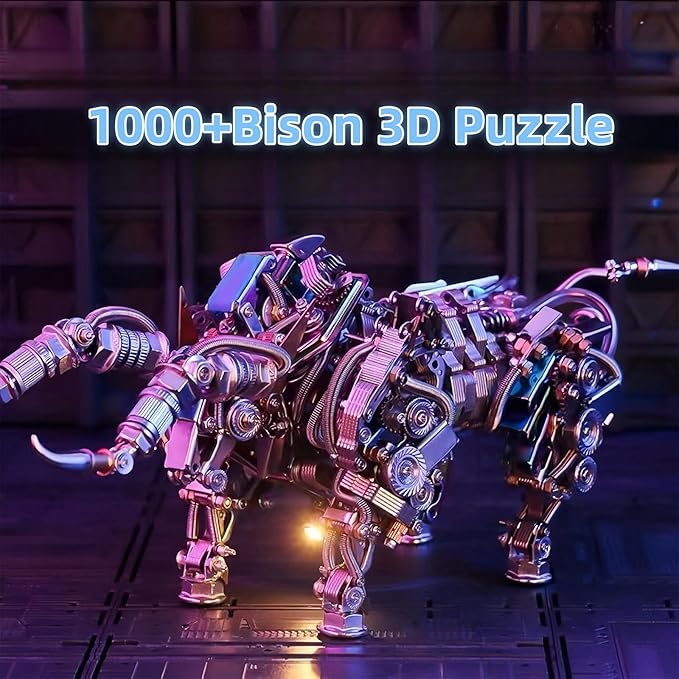 Adult 3D Metal Puzzles Bison Metal Model Kits 3D Metal Puzzles Mechanical Bulls Building Blocks Difficult DIY Assembly - High-end Gifts for Men-CubbioJoy