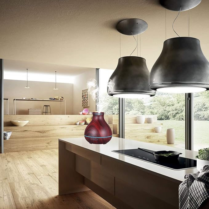 BZseed Aromatherapy Essential Oil Diffuser 550ml 12 Hours Wood Grain Aroma Diffuser with Timer Cool Mist Humidifier for Large Room, Home, Baby Bedroom, Waterless Auto Shut-off,7 Colors Lights Changing-CubbioJoy