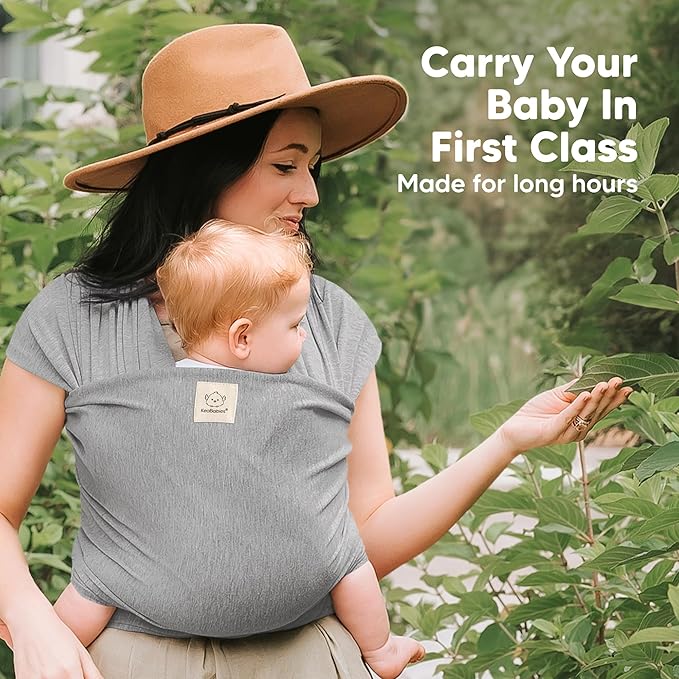 KeaBabies Baby Wrap Carrier - All in 1 Original Baby Carrier Newborn to Toddler Sling, Easy to Wear, Hands Free Bonding, Lightweight, Breathable Infant Wraps (Classic Gray)-CubbioJoy