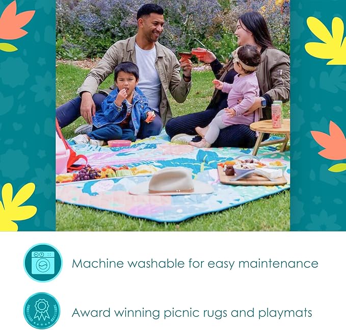Jumbo Picnic Rug, Premium Large Picnic Mat, 6'7" x 6'7", Outdoor Waterproof Picnic Blanket Beach Mat, Foldable & Waterproof, Picnic Blankets Ideal for Beach & Park, Outdoor Blanket-CubbioJoy