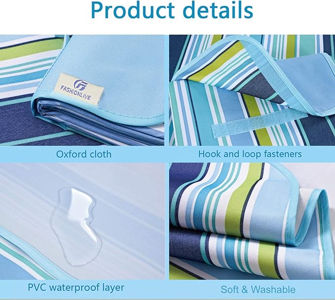 Beach Blanket Extra Large Picnic Blankets Sandproof Waterproof Outdoor Indoor Blanket Lightweight Handy Mat Portable Beach Mat for Camping Hiking Travel Park Grass-CubbioJoy
