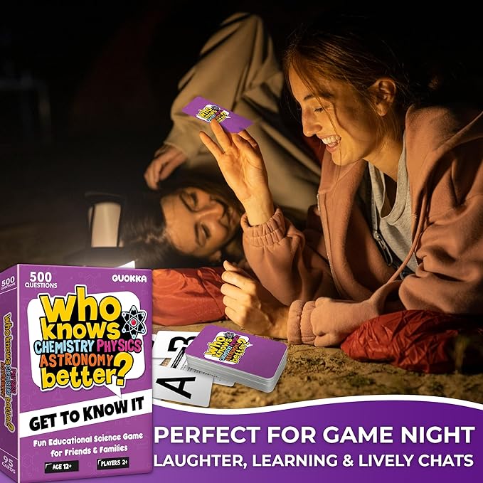 Board Games for Kids 8-12 and Family - Science Trivia Card Game for Kids Age 12+ - Who Knows Chemistry Physics Astronomy Better? - 500+ Questions - Fast-Paced Educational Game for Teens and Adults-CubbioJoy