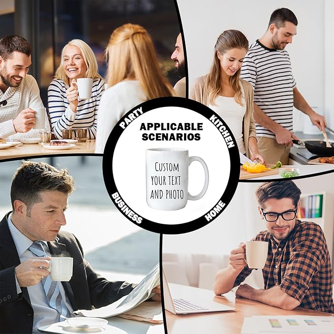 Custom Mug Upload Your Picture Personalized Coffee Mug with Photo Text Name Customized Cup Unique Ideas Gifts for Men Women Mom Dad Girlfriend Halloween Christmas Thanksgiving-CubbioJoy