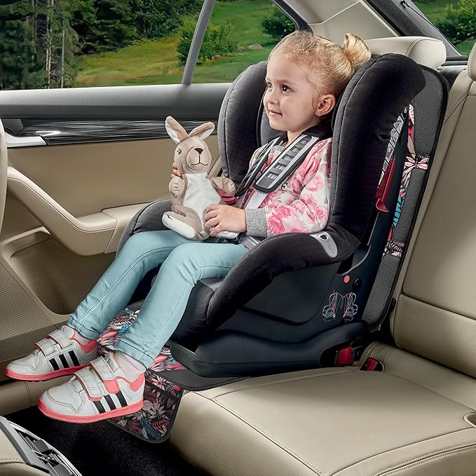 Car Seat Protector for Child Car Seat, 2 Pack Baby Car Seat Covers with Mesh Pockets & Non-Slip Backing 600D Durable Seat Protector Under Baby Car Seat for Car Back Seat (Red Leaves, Large)-CubbioJoy