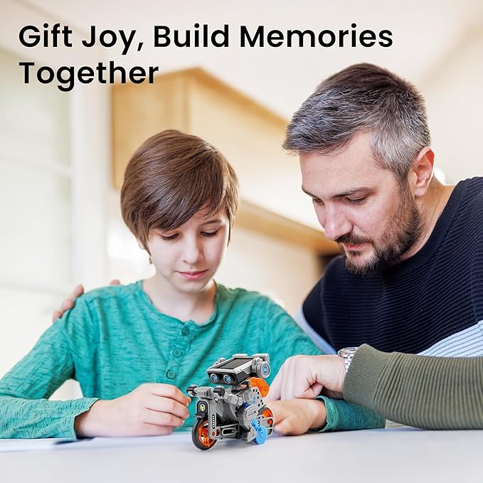 AOHU Solar Robot Building Kit STEM Gift for Boys Aged 8-13, DIY 15-in-1 Educational Science Building Toy, Solar or Battery Powered Robotic Set for Children Birthday with 212 Pieces-CubbioJoy