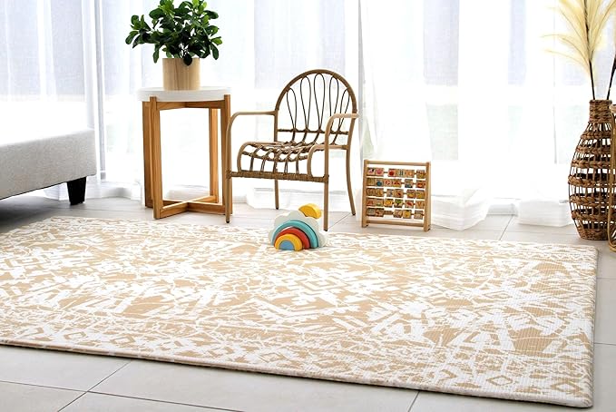 Cushmat Stylish Reversible Foam Play Mat (Large, Explorer - Gray Sand) - Soft, Waterproof, Durable Play mat for Infants, Babies, Toddler, Kids & Grownup - 6.5ft x 4.5ft-CubbioJoy