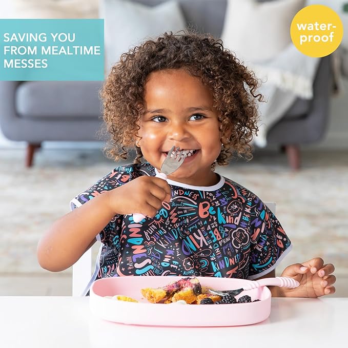 Bumkins Bibs - Toddler Bibs, Waterproof, Large for 1-3 Years, Short Sleeve-CubbioJoy