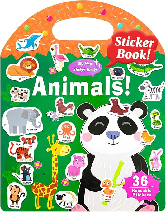 Benresive Reusable Sticker Books for Kids 2-4, Sticker Books for Toddlers 1-3 2-4, Toddler Travel Toys Activities Crafts Gifts - Animals-CubbioJoy