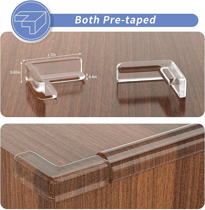 Corner Protectors,16.4ft(5M) Clear Corner Protector Baby Proofing, Soft Edge Protectors, Corner Guards Furniture Corner&Edge Safety Bumpers with Upgraded Strong Adhesive for Furniture&Sharp Corners-CubbioJoy