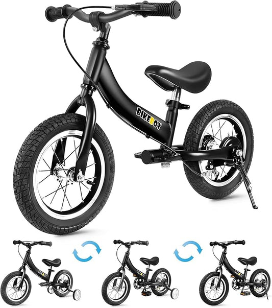 Balance Bike 2 in 1,The Dual Use of a Kids Balance Bike and Toddler Bike, for 2 3 4 5 6 7 Years Old -12 14 16 Inches with Training Theory, Brake, Pedal-CubbioJoy
