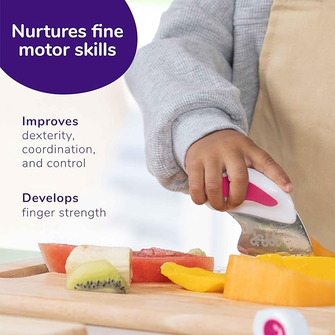 doddl Toddler Utensils, Ergonomic Fork Spoon and Knife Set for Self Feeding, Stainless Steel Silverware for 1-3 Year Olds, BPA Free, Dishwasher Safe (Aqua)-CubbioJoy