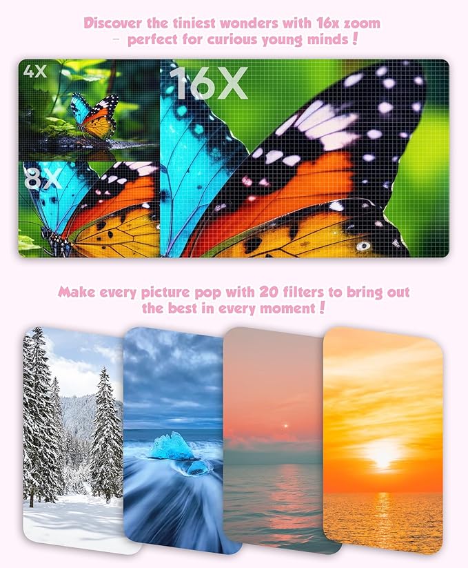 Digital Camera, 56MP FHD 1080P Point & Shoot Camera with 32GB SD Card, 2 Batteries, and Lanyard, Ideal for Kids & Teens, Suitable Gift for Girls-CubbioJoy