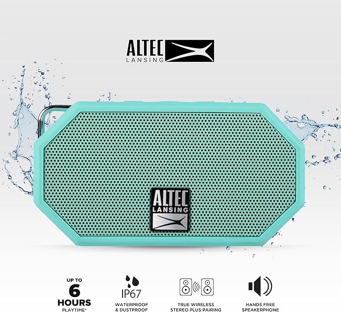 Altec Lansing Mini H2O - Waterproof Bluetooth Speaker, IP67 Certified & Floats in Water, Compact & Portable Speaker for Hiking, Camping, Pool, and Beach-CubbioJoy