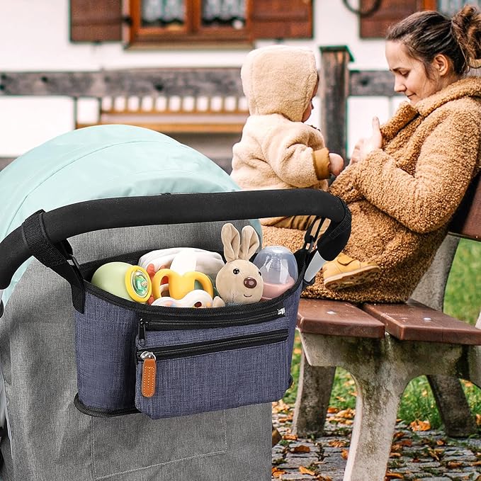 Accmor Universal Stroller Organizer with Detachable Phone Bag, Stroller Bag Caddy Organizer Stroller Accessories for Uppababy, Baby Jogger, Nuna, Doona, Britax Strollers-CubbioJoy