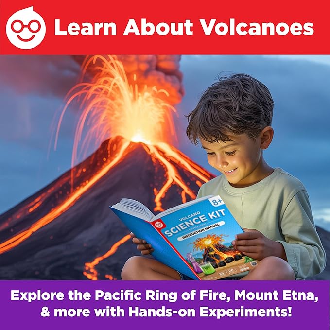 Doctor Jupiter Erupting Volcano Science Kit for Kids Ages 8+ | Birthday Gift Ideas for Boys 8-9-10-11-12 Year Olds | STEM Learning & Educational Science Projects-CubbioJoy