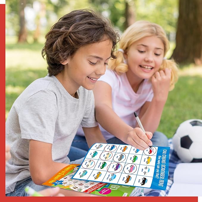 2 Pack Road Trip Game Pads, 10 Games (Categories, Dot & Boxes, Tic-tac-Toe, Scavenger Hunt Bingo), Pen Pencil Paper Game, Plane Trip/Car Travel/Getaway Activity Pad for Kid, Adult-CubbioJoy