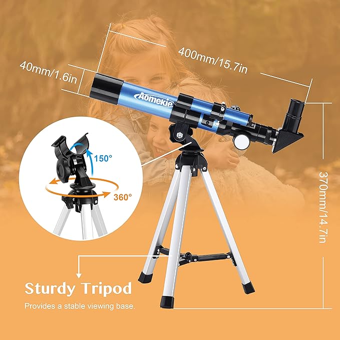 AOMEKIE Telescopes 40/400 with Tabletop Tripod 2 Eyepieces Portable Telescopes for Astronomy Beginners with Finderscope and Compass,Space, Gifts-CubbioJoy