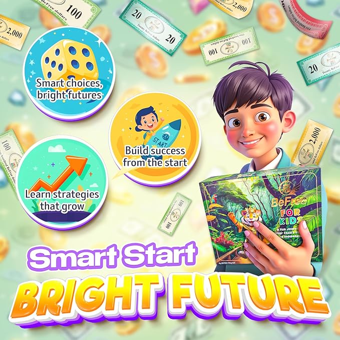 BeFree for KIDS – Fun Money & Financial Literacy Board Game | Teach Kids Smart Money Skills, Investing & Saving | Educational Strategy Game for Ages 7+ | Great for Family Game Night & Cash Flow Learn!-CubbioJoy