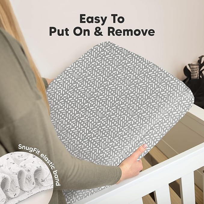 KeaBabies 2-Pack Organic Crib Sheets for Boys, Girls - 52x28 Fitted Crib Mattress Sheet Neutral, Breathable Jersey Cotton Cover for Baby Bed, Toddler Mattress, Soft & Cute Prints (Nordic)-CubbioJoy