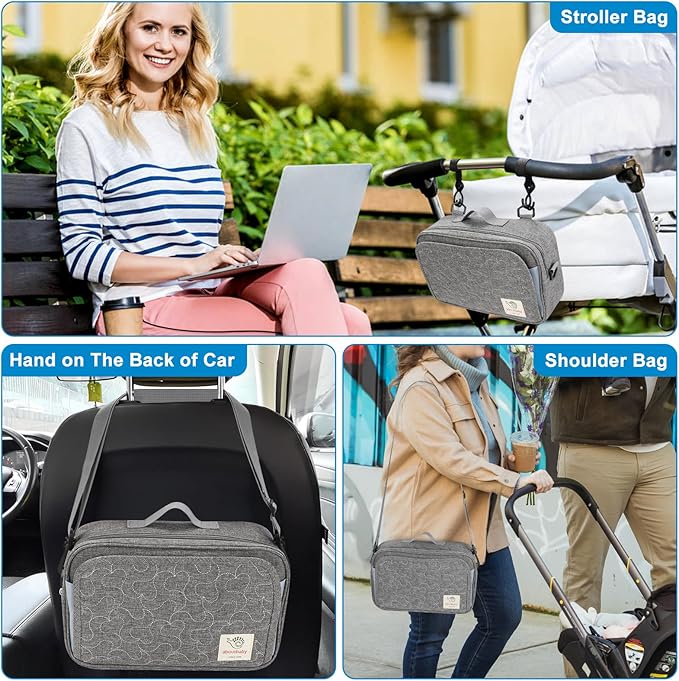 Accmor Stroller Organizer, Universal Stroller Organizer with Insulated Cup Holder Pocket, Dual Purpose Large Capacity Stroller Bag Caddy, Stroller Accessories Fits for Uppababy, Doona, Nuna Strollers-CubbioJoy