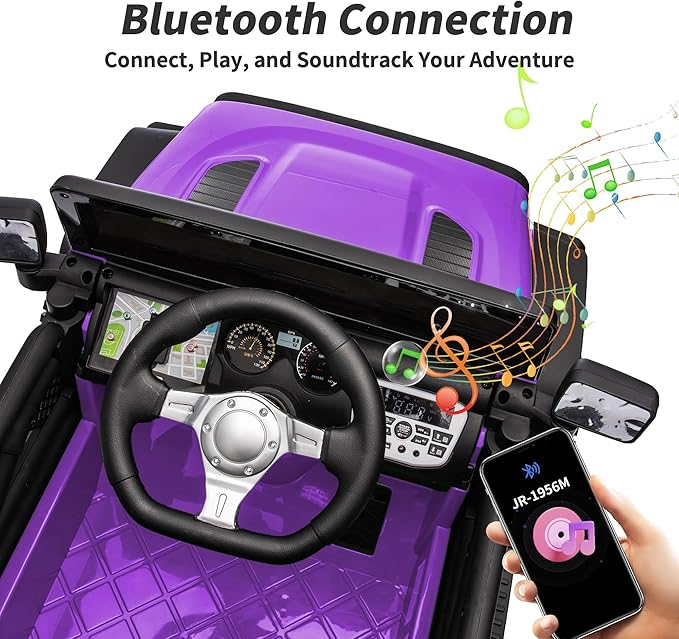 24V Kids Ride on Car, Kids Electric Vehicles Car Ride on Toy Truck for Toddlers w/Remote Control, 400W Motor - Purple-CubbioJoy