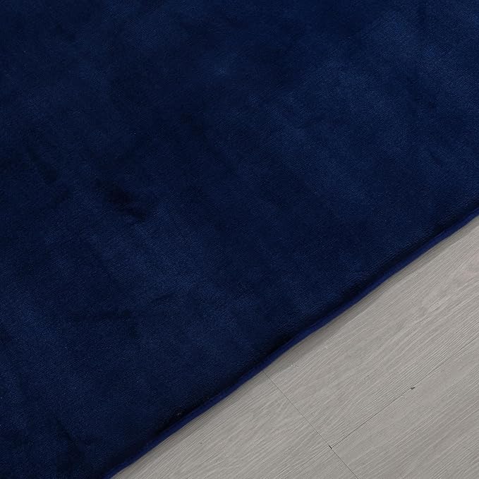 BALAPET Thick Memory Foam 50x50 Play Mat for Playpen, Super Soft Velvet Portable Baby Playpen Mat for Kids Toddler Crawling and Play, Non-Slip Bottom Playmat, Navy Blue-CubbioJoy