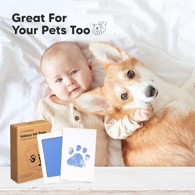 4-Pack Inkless Baby Hand and Footprint Kit - Mess Free Ink Pad for Newborn Keepsake, Dog Nose & Paw Print Kit, Clean Touch Ink Pad for Baby Hand & Footprints, Ideal New Mom Gifts (Popsicle)-CubbioJoy