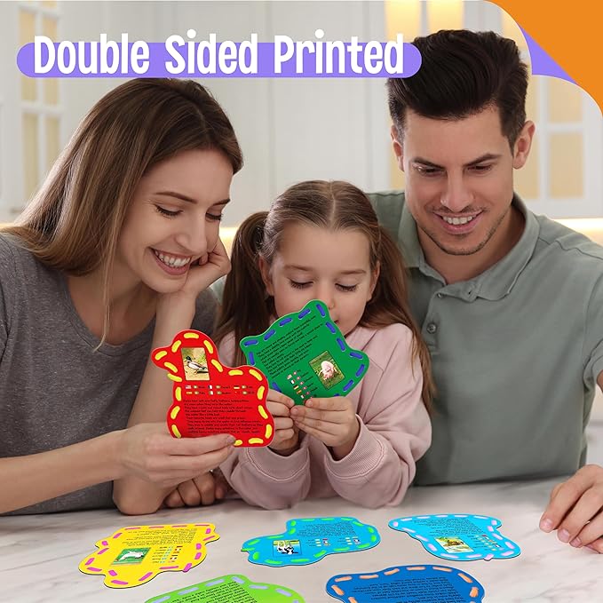 9 PCS Kids Lacing Cards, 9 Double Sided Farm Animals Sewing Cards with 9 Colorful Laces, Educational & Learning Toys for Preschoolers, Kids Ages 3+-CubbioJoy
