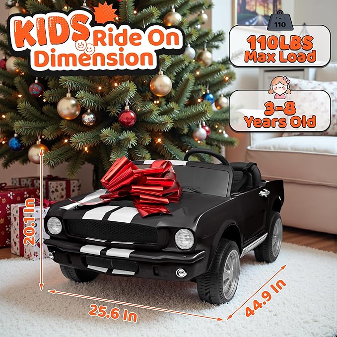 24V 2 Seater Ride on Toys, Licensed Shelby Cobra Kids Power Car Wheeler Ride On Toy w/ 2WD/4WD Switchable, Remote Control, 19" Spacious Seat, 4 Spring Suspension, Music, Bluetooth-CubbioJoy