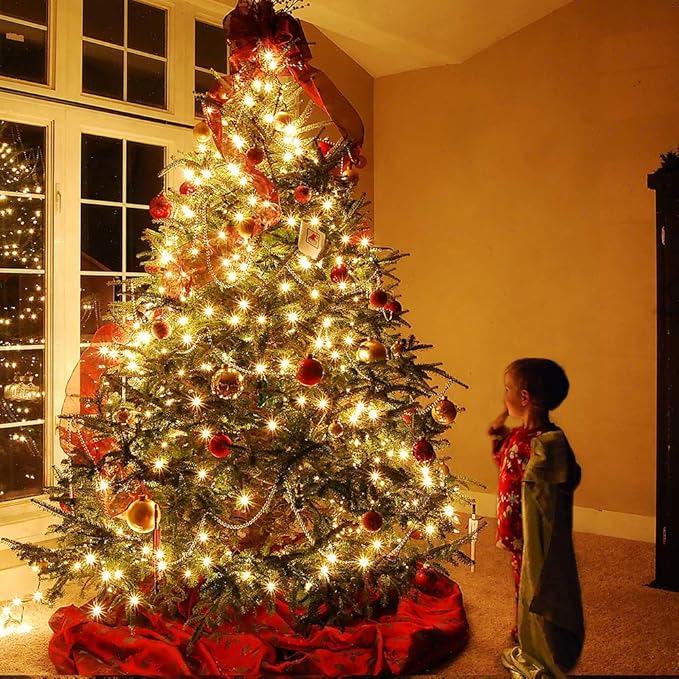 Brizled 4 Pack LED Christmas Lights, 100 LED 33ft Christmas String Lights, 120V UL Certified Connectable Xmas Tree Light Mini Xmas Light for Home Tree Patio Indoor and Outdoor Decorations, Warm White-CubbioJoy