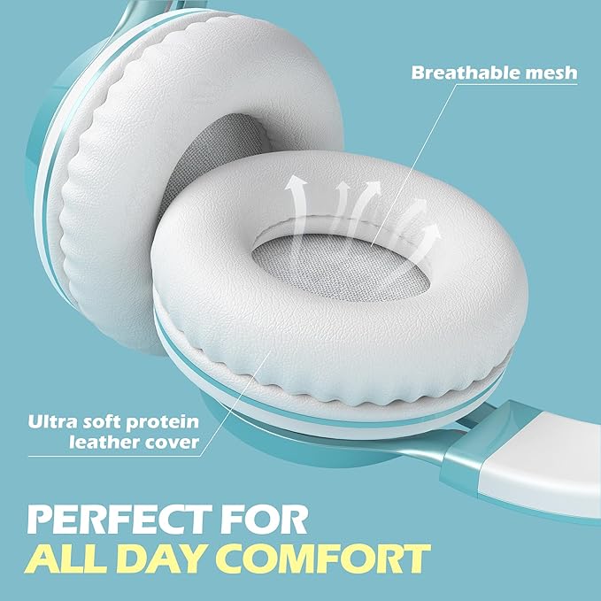 AILIHEN C8 Headphones Wired, On-Ear Headphones with Microphone and Volume Control, Corded 3.5mm Headset for Boys Girl School Smartphones Chromebook Laptop Computer Tablets Airplane Travel (Lime Green)-CubbioJoy